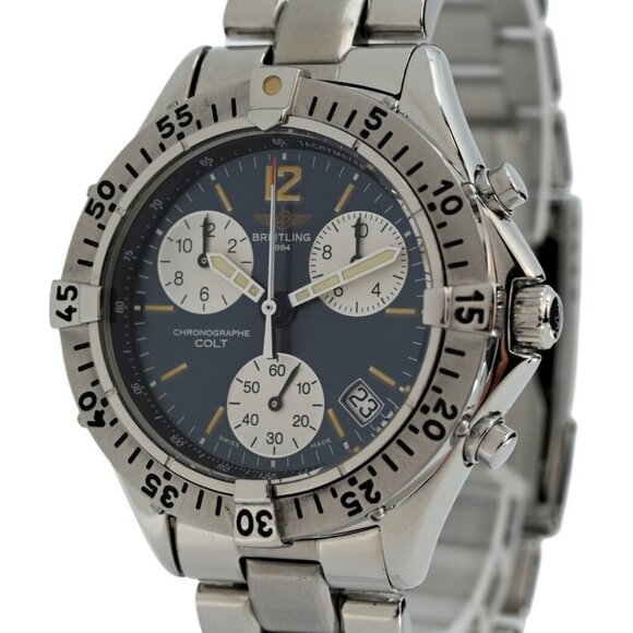 Breitling Men's 38mm Colt Chrono Ocean Blue Dial Chronograph SS Watch - Picture 2 of 7